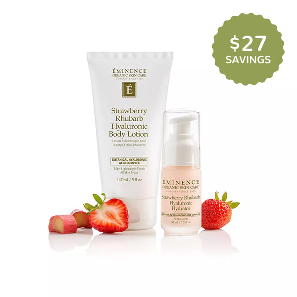 Eminence Organics Collection Duo Hyaluronique Fraise Rhubarbe Bundle